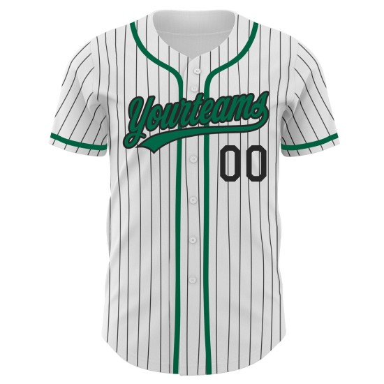 Baseball Jersey Kelly Weiß Schwarz Custom Grün Authentic Nadelstreifen Baseball Jersey Kelly Weiß Schwarz Custom Grün Authentic Nadelstreifen