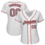 Jersey Weiß Baseball Authentic Grau-Rot Custom Jersey Weiß Baseball Authentic Grau-Rot Custom