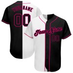 Rosa Authentic Baseball Custom Fashion Weiß-Schwarz Jersey Split Rosa Authentic Baseball Custom Fashion Weiß-Schwarz Jersey Split