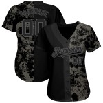 Grau Schwarz Stahl 3D Schädel Jersey Authentische Custom Baseball Mode Grau Schwarz Stahl 3D Schädel Jersey Authentische Custom Baseball Mode