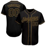 Baseball Schwarzes Trikot Gold Authentic Custom Schwarz-Old Baseball Schwarzes Trikot Gold Authentic Custom Schwarz-Old