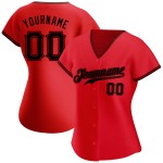 Authentisches rotes schwarzes benutzerdefiniertes Baseball-Trikot Authentisches rotes schwarzes benutzerdefiniertes Baseball-Trikot