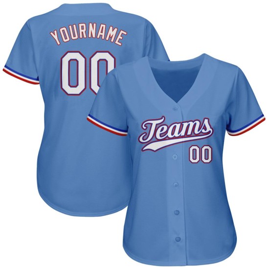 Weiß-Rot Baseball Blau Jersey Authentic Light Custom Weiß-Rot Baseball Blau Jersey Authentic Light Custom