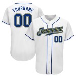 Royal-Gold Authentic White Custom Baseball-Trikot Royal-Gold Authentic White Custom Baseball-Trikot