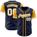 Tone Baseball Authentic Jersey Weiß-Gold Zwei Custom Navy Tone Baseball Authentic Jersey Weiß-Gold Zwei Custom Navy