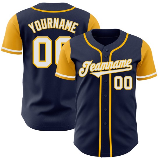 Tone Baseball Authentic Jersey Weiß-Gold Zwei Custom Navy Tone Baseball Authentic Jersey Weiß-Gold Zwei Custom Navy