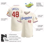 Red-Royal Baseball Custom Authentic Cremefarbenes Trikot Red-Royal Baseball Custom Authentic Cremefarbenes Trikot