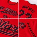 Authentisches rotes schwarzes benutzerdefiniertes Baseball-Trikot Authentisches rotes schwarzes benutzerdefiniertes Baseball-Trikot
