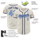 Navy Jersey Nadelstreifen Blau Creme Custom Light Authentic Baseball Navy Jersey Nadelstreifen Blau Creme Custom Light Authentic Baseball
