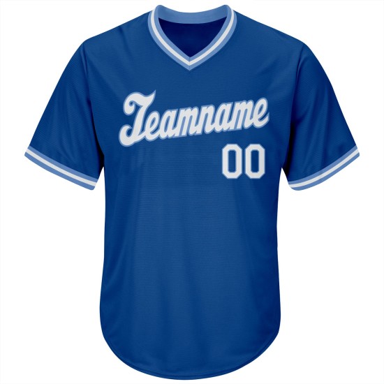 White-Light Jersey Baseball Royal Rib-Strick Custom Blue Authentic Throwback Shirt White-Light Jersey Baseball Royal Rib-Strick Custom Blue Authentic Throwback Shirt