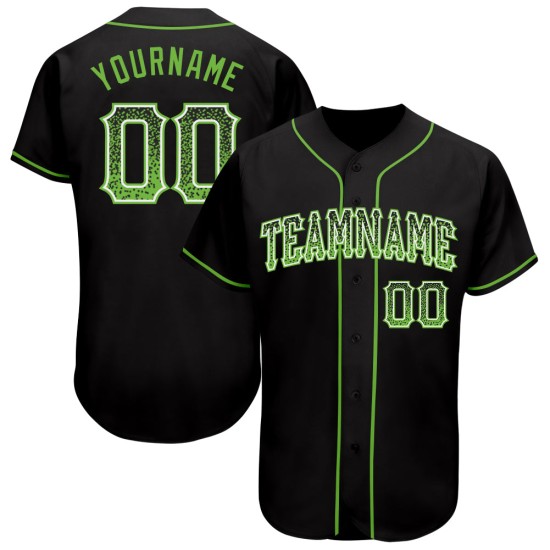 Grün-Weiß Drift Custom Baseball Jersey Schwarz Fashion Authentic Neon Grün-Weiß Drift Custom Baseball Jersey Schwarz Fashion Authentic Neon