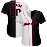 Rosa Authentic Baseball Custom Fashion Weiß-Schwarz Jersey Split Rosa Authentic Baseball Custom Fashion Weiß-Schwarz Jersey Split