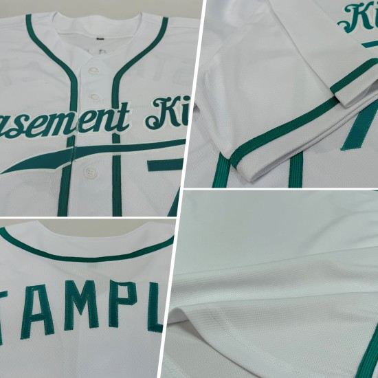 Teal Custom Weiß Authentic Jersey Baseball Teal Custom Weiß Authentic Jersey Baseball
