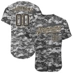 Jersey Steel Camo Authentic bis Grau-Creme Custom Baseball Salute Service Jersey Steel Camo Authentic bis Grau-Creme Custom Baseball Salute Service