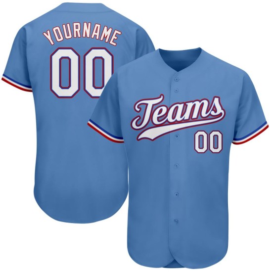 Weiß-Rot Baseball Blau Jersey Authentic Light Custom Weiß-Rot Baseball Blau Jersey Authentic Light Custom
