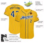 Nadelstreifen Royal-Weiß Authentic Gelb Baseball Jersey Royal Custom Nadelstreifen Royal-Weiß Authentic Gelb Baseball Jersey Royal Custom