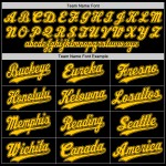 Custom Baseball Authentic Schwarzes Trikot Gold-Schwarz Custom Baseball Authentic Schwarzes Trikot Gold-Schwarz