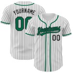 Baseball Jersey Kelly Weiß Schwarz Custom Grün Authentic Nadelstreifen Baseball Jersey Kelly Weiß Schwarz Custom Grün Authentic Nadelstreifen
