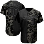 Grau Schwarz Stahl 3D Schädel Jersey Authentische Custom Baseball Mode Grau Schwarz Stahl 3D Schädel Jersey Authentische Custom Baseball Mode