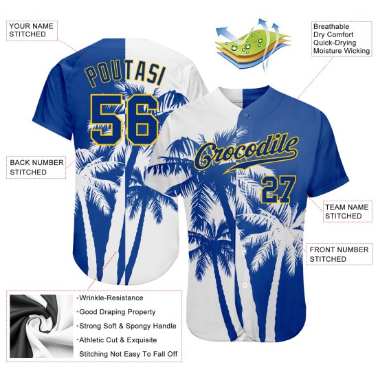 Kokosnuss-Muster 3D-Design Jersey Authentische benutzerdefinierte Hawaii Baseball Bäume Kokosnuss-Muster 3D-Design Jersey Authentische benutzerdefinierte Hawaii Baseball Bäume