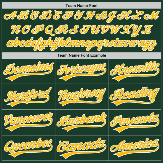 Authentisches Trikot Custom Gold-Weiß Baseball Grün Authentisches Trikot Custom Gold-Weiß Baseball Grün