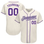 Authentisches Creme Jersey Baseball Lila-Grau Custom Authentisches Creme Jersey Baseball Lila-Grau Custom