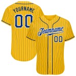 Nadelstreifen Royal-Weiß Authentic Gelb Baseball Jersey Royal Custom Nadelstreifen Royal-Weiß Authentic Gelb Baseball Jersey Royal Custom