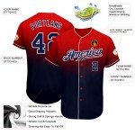 Baseball Rot Jersey Fashion Fade Navy-Weiß Custom Authentic Baseball Rot Jersey Fashion Fade Navy-Weiß Custom Authentic