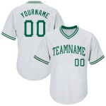 Baseball Custom Grün Throwback Rippstrick Kelly Authentic Shirt Jersey Weiß Baseball Custom Grün Throwback Rippstrick Kelly Authentic Shirt Jersey Weiß