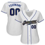 Royal-Gold Authentic White Custom Baseball-Trikot Royal-Gold Authentic White Custom Baseball-Trikot