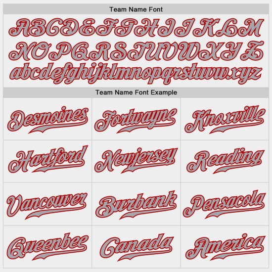 Jersey Weiß Baseball Authentic Grau-Rot Custom Jersey Weiß Baseball Authentic Grau-Rot Custom