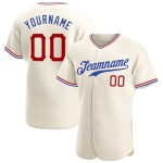 Red-Royal Baseball Custom Authentic Cremefarbenes Trikot Red-Royal Baseball Custom Authentic Cremefarbenes Trikot
