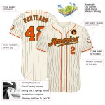 Custom Baseball Orange-Grün Creme Nadelstreifen Authentic Jersey Navy Custom Baseball Orange-Grün Creme Nadelstreifen Authentic Jersey Navy