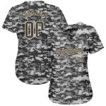 Jersey Steel Camo Authentic bis Grau-Creme Custom Baseball Salute Service Jersey Steel Camo Authentic bis Grau-Creme Custom Baseball Salute Service