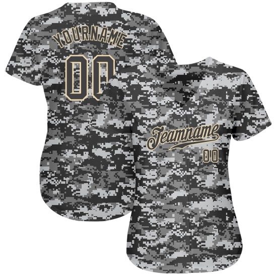 Jersey Steel Camo Authentic bis Grau-Creme Custom Baseball Salute Service Jersey Steel Camo Authentic bis Grau-Creme Custom Baseball Salute Service