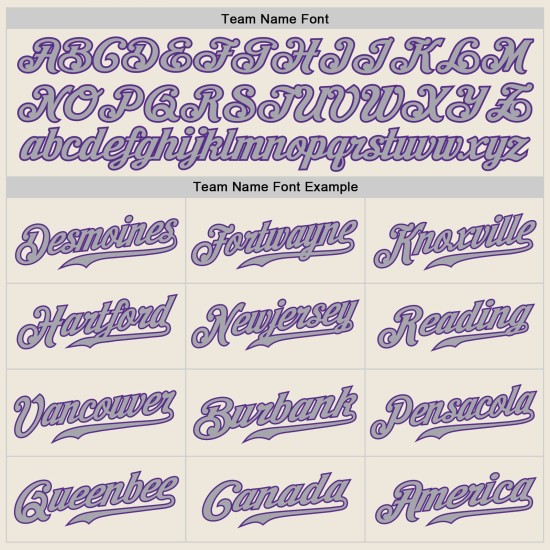 Authentisches Creme Jersey Baseball Lila-Grau Custom Authentisches Creme Jersey Baseball Lila-Grau Custom