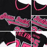 Pink-Weiß Custom Authentic Jersey Baseball Schwarz Pink-Weiß Custom Authentic Jersey Baseball Schwarz