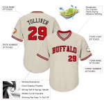 Throwback Authentic Rot-Schwarz Baseball Rib-Strick Jersey Creme Shirt Custom Throwback Authentic Rot-Schwarz Baseball Rib-Strick Jersey Creme Shirt Custom