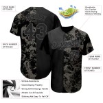 Grau Schwarz Stahl 3D Schädel Jersey Authentische Custom Baseball Mode Grau Schwarz Stahl 3D Schädel Jersey Authentische Custom Baseball Mode