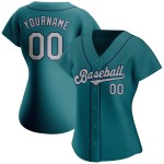 Baseball Custom Teal Jersey Grau-Marineblau Authentic Baseball Custom Teal Jersey Grau-Marineblau Authentic