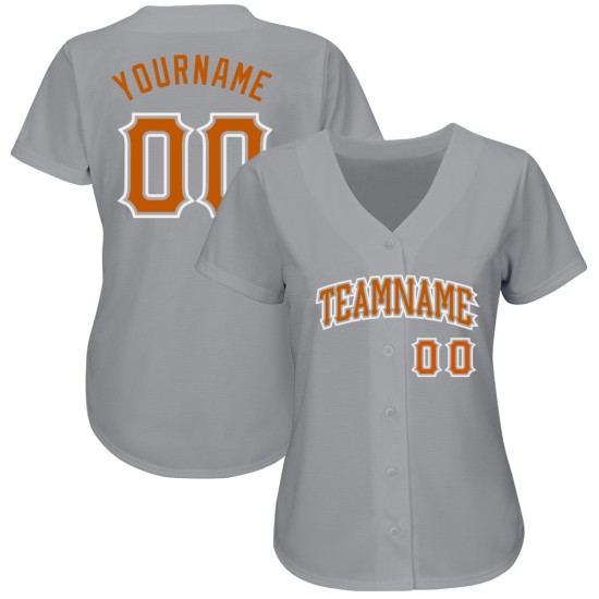 Texas Authentic Baseball Orange-Weiß Graues Trikot Custom Texas Authentic Baseball Orange-Weiß Graues Trikot Custom