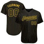 Jersey Pinstripe Gold Authentic Baseball Schwarz Schwarz-Gold Custom Jersey Pinstripe Gold Authentic Baseball Schwarz Schwarz-Gold Custom