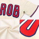 Throwback Authentic Rot-Schwarz Baseball Rib-Strick Jersey Creme Shirt Custom Throwback Authentic Rot-Schwarz Baseball Rib-Strick Jersey Creme Shirt Custom