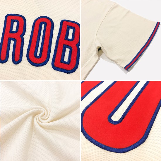 Throwback Authentic Rot-Schwarz Baseball Rib-Strick Jersey Creme Shirt Custom Throwback Authentic Rot-Schwarz Baseball Rib-Strick Jersey Creme Shirt Custom
