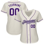 Authentisches Creme Jersey Baseball Lila-Grau Custom Authentisches Creme Jersey Baseball Lila-Grau Custom