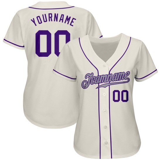 Authentisches Creme Jersey Baseball Lila-Grau Custom Authentisches Creme Jersey Baseball Lila-Grau Custom