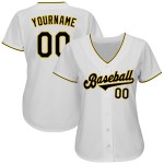 Weiß-Schwarz-Gold Authentic Custom Baseball Jersey Weiß-Schwarz-Gold Authentic Custom Baseball Jersey