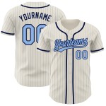 Navy Jersey Nadelstreifen Blau Creme Custom Light Authentic Baseball Navy Jersey Nadelstreifen Blau Creme Custom Light Authentic Baseball