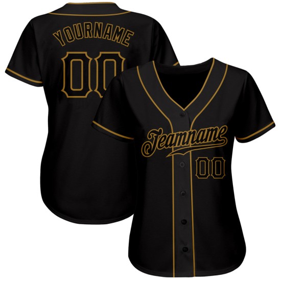 Baseball Schwarzes Trikot Gold Authentic Custom Schwarz-Old Baseball Schwarzes Trikot Gold Authentic Custom Schwarz-Old