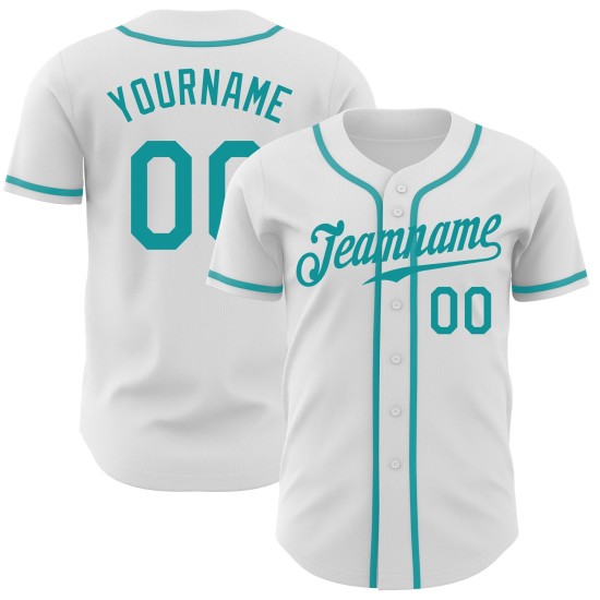 Teal Custom Weiß Authentic Jersey Baseball Teal Custom Weiß Authentic Jersey Baseball